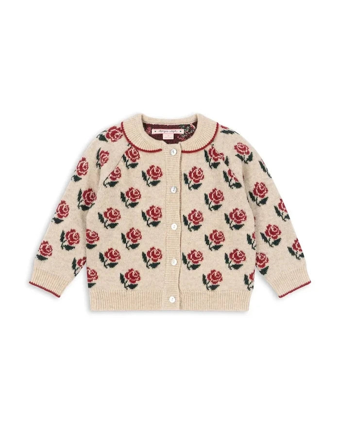 Детска жилетка с въ;на Konges Sløjd BELOU KNIT COLLAR CARDIGAN