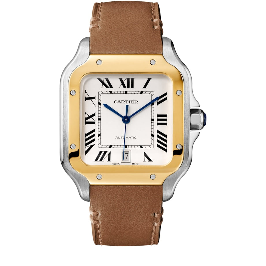Stainless Steel and Yellow Gold Santos de Cartier Watch 39.8mm