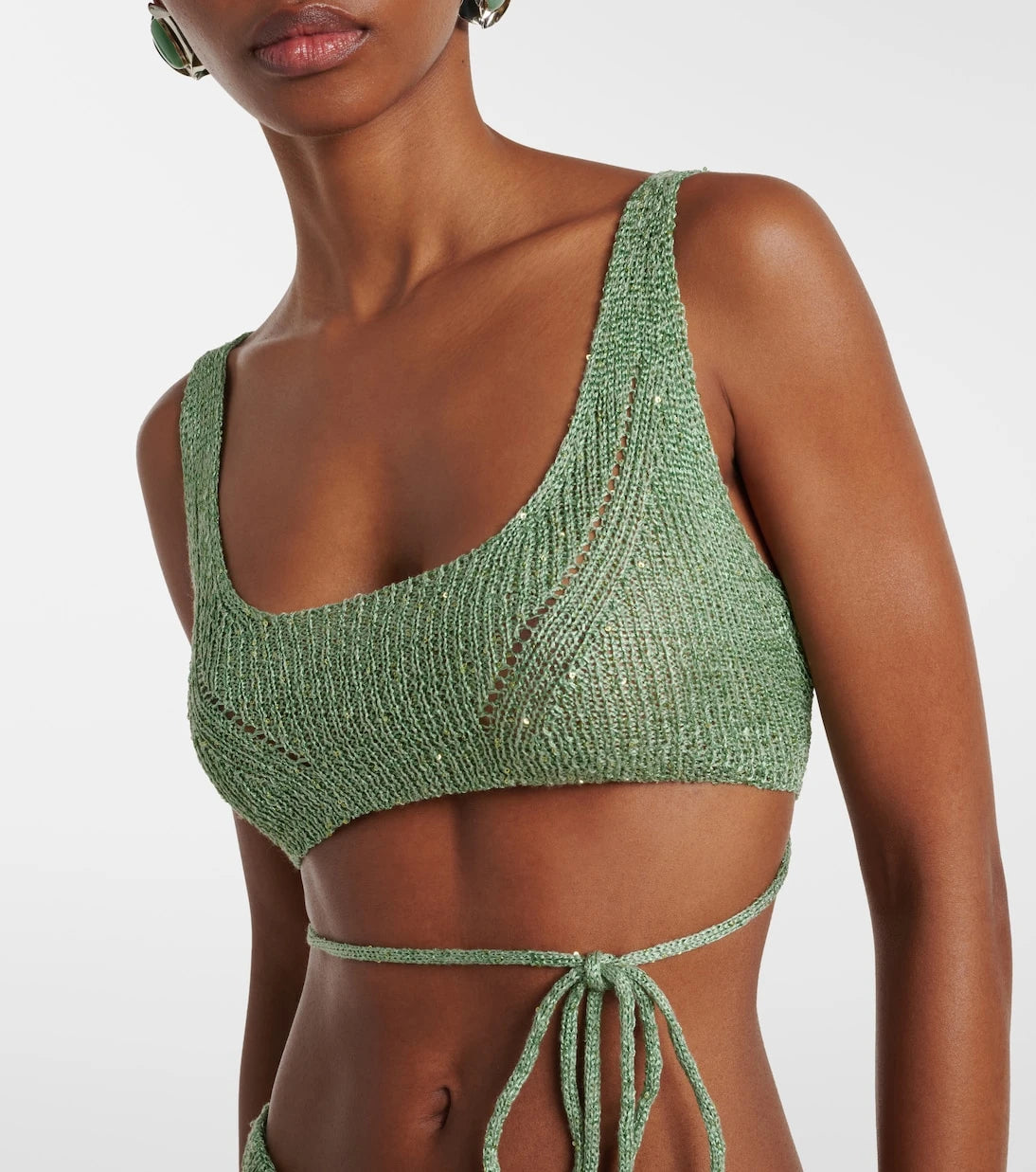 Bananhot - Alma sequined knitted crop top