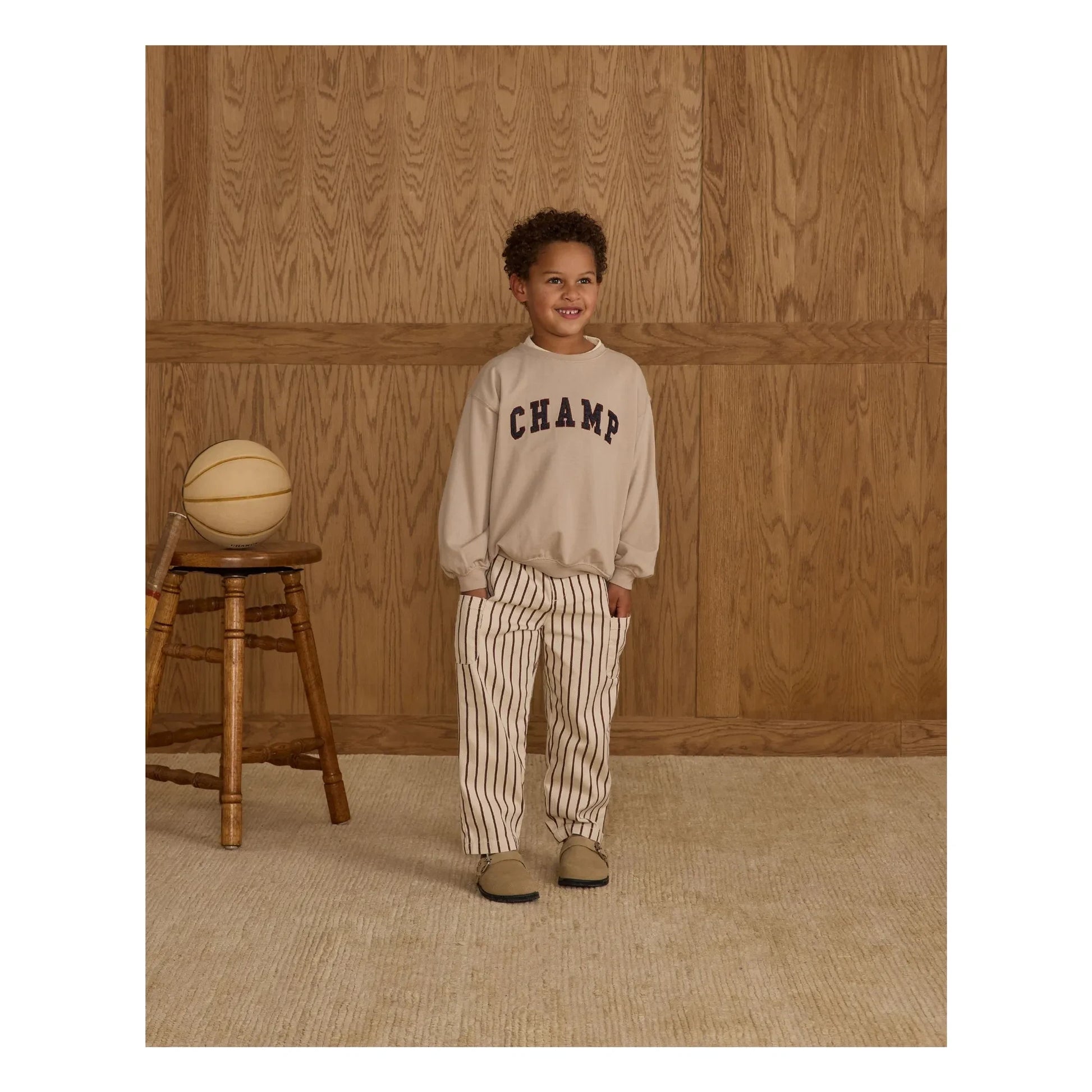 Rylee + Cru - Cargo Pants Stripes | Ecru