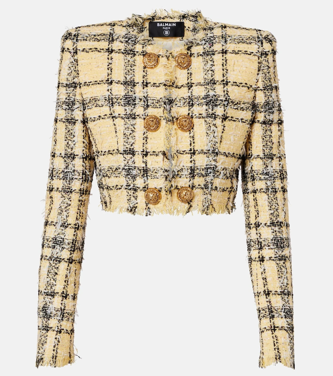 Balmain - Cropped sequined tweed jacket