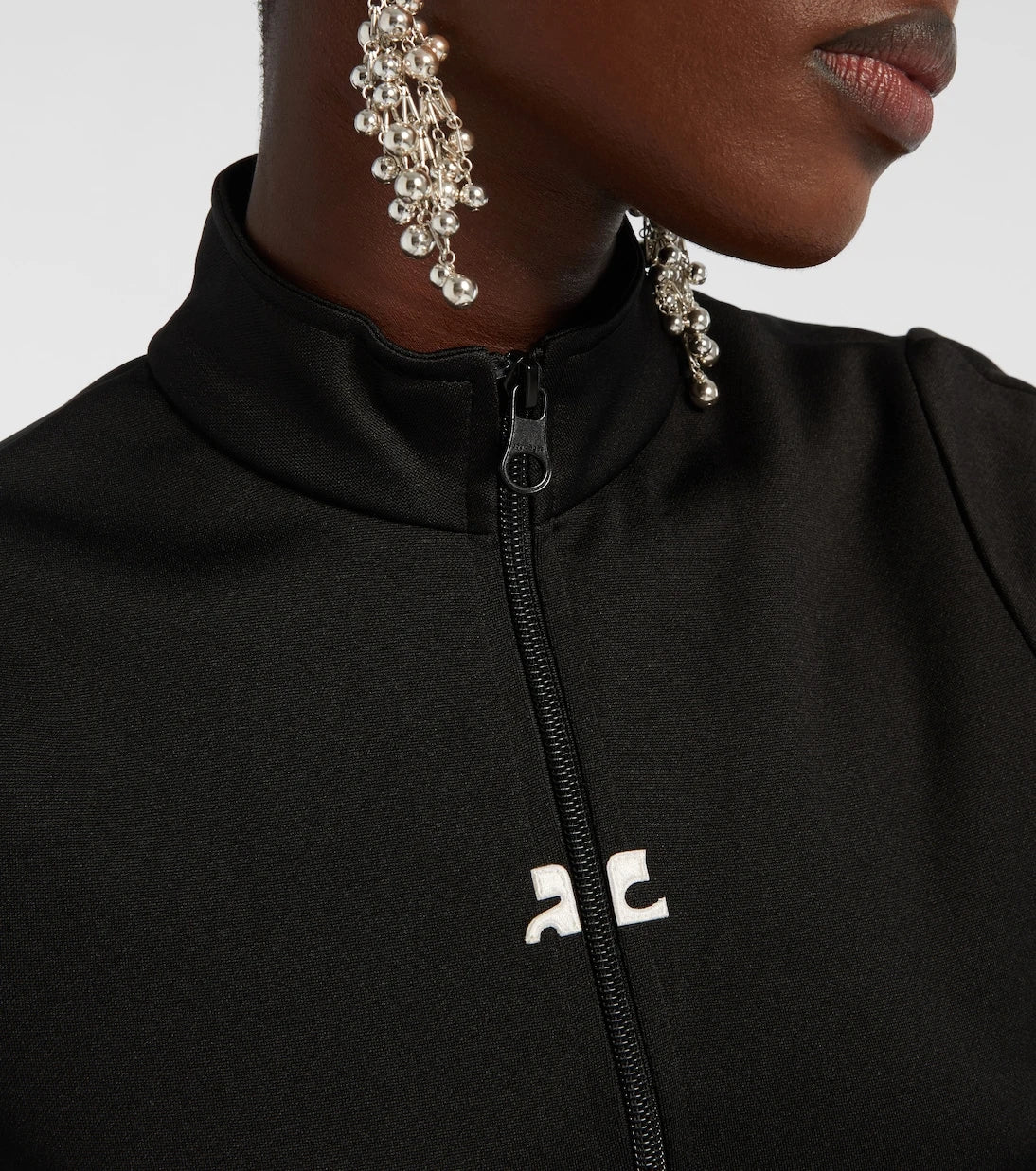 Courrèges - Interlock logo zip-up jersey top