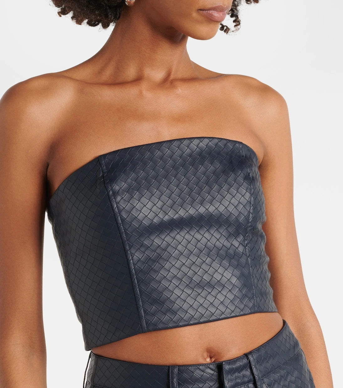 Rotate - Woven faux leather bandeau top