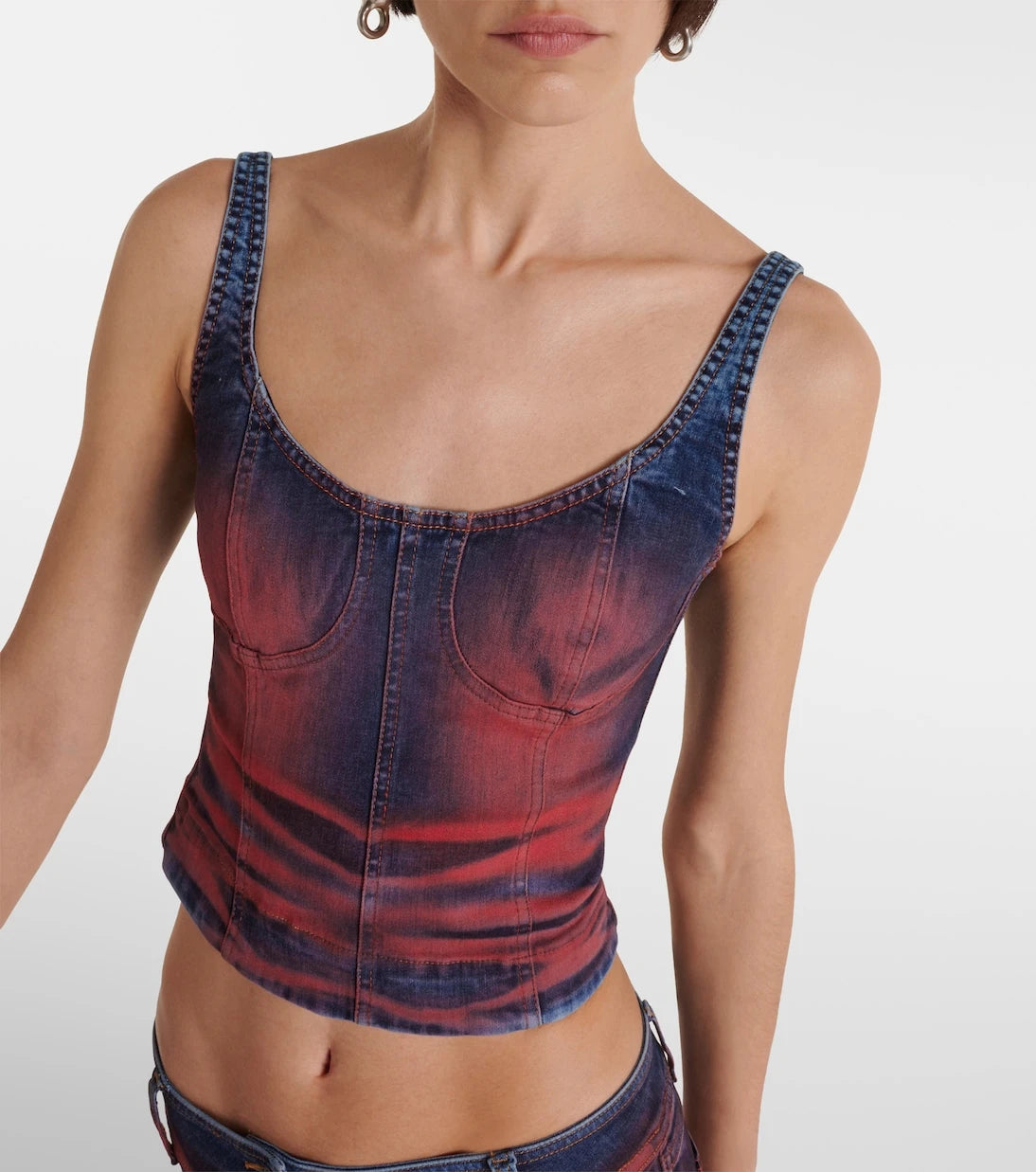 KNWLS - Harley printed denim crop top