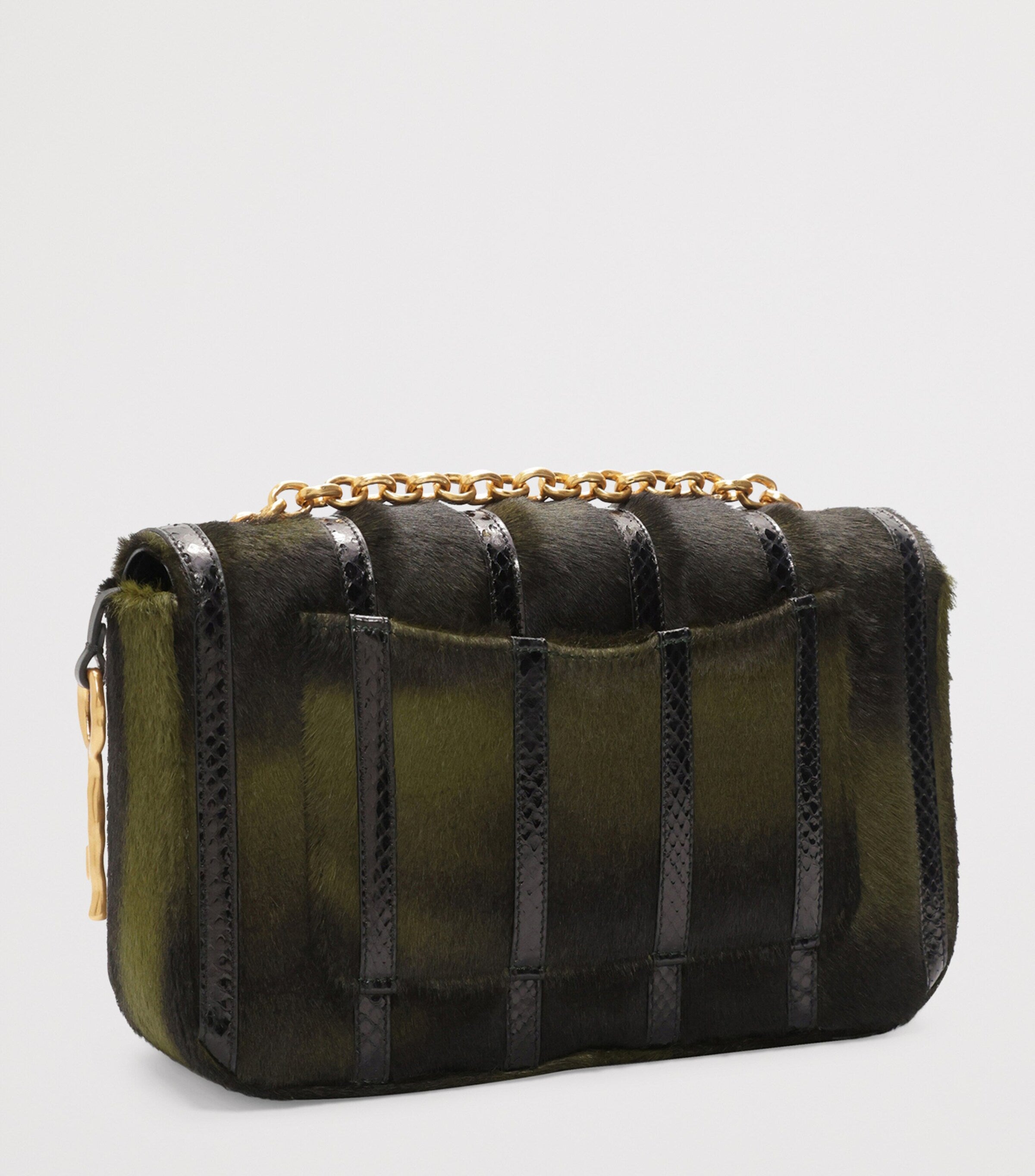 Pony Hair-Snakeskin Schiap Shoulder Bag