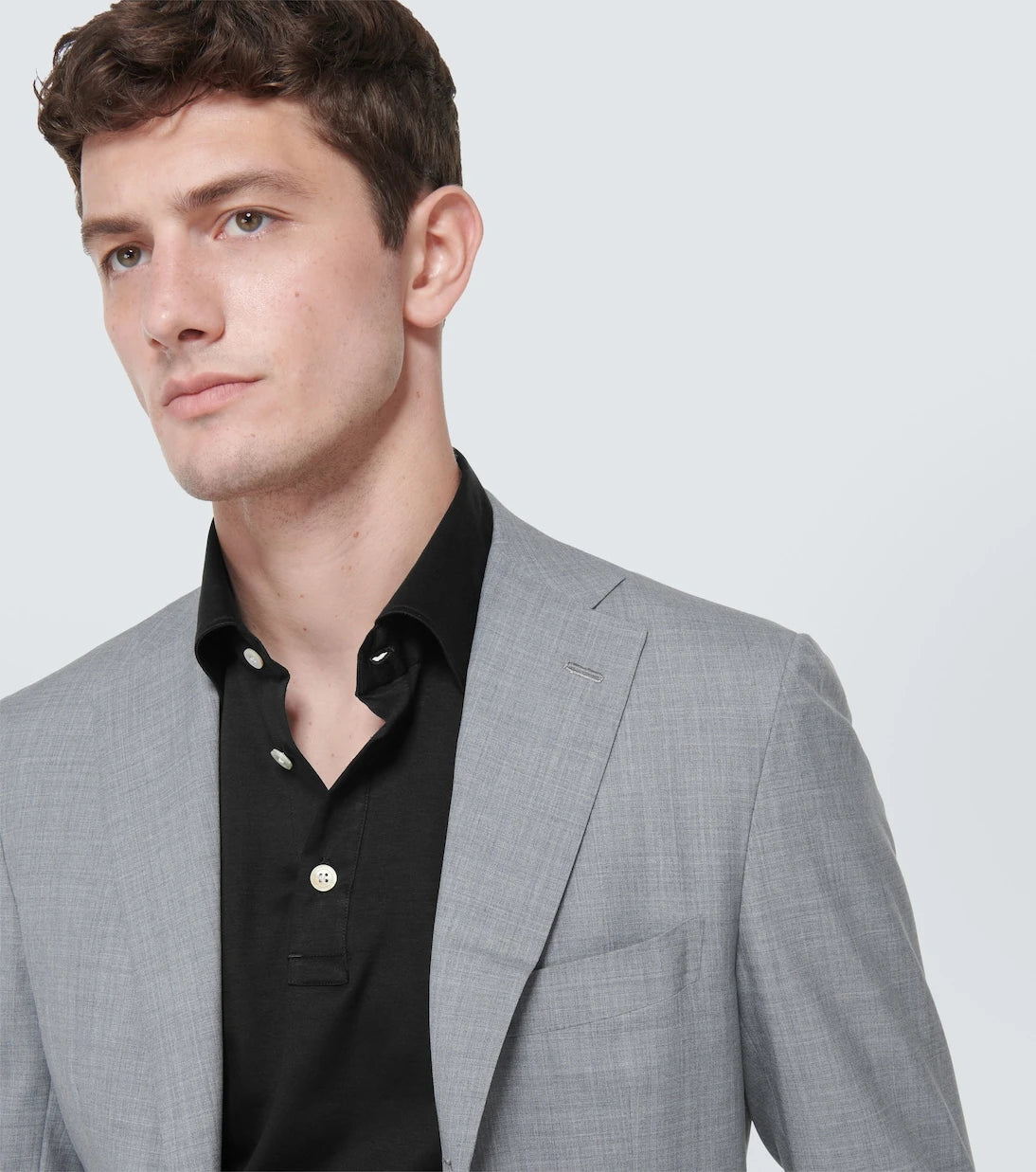 Kiton - Cotton poplin polo top