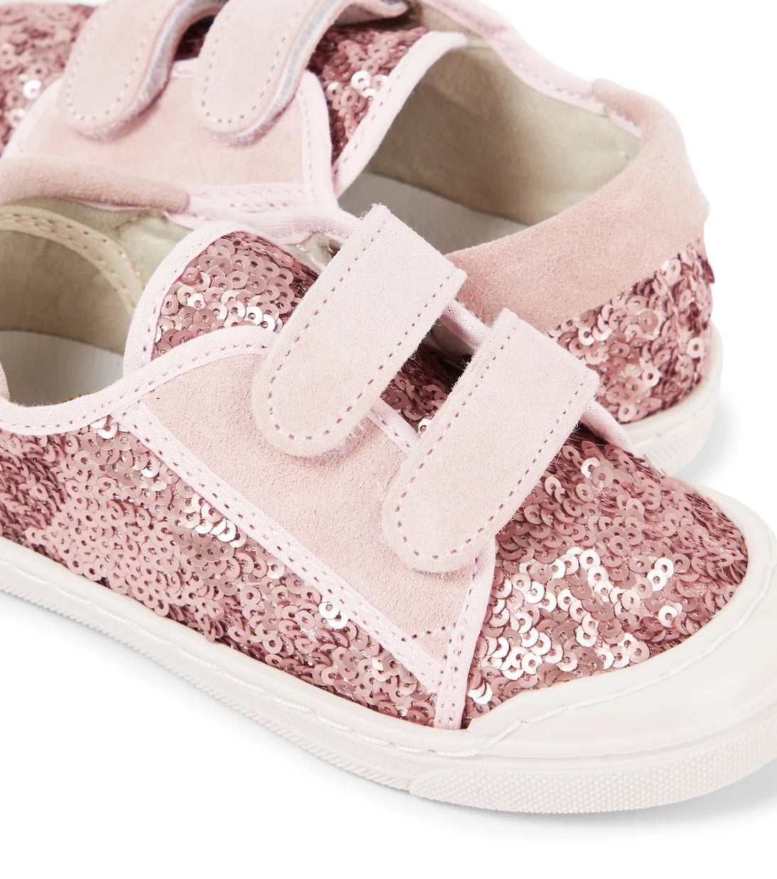 PèPè - Villas sequined leather-trimmed sneakers