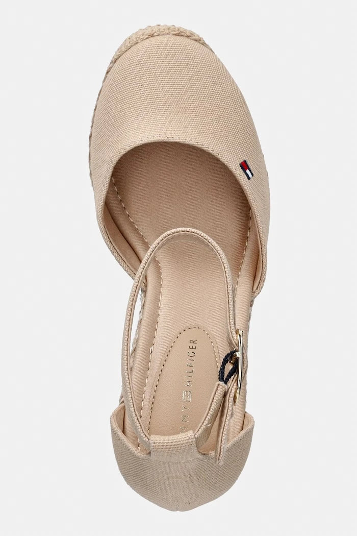 Tommy Hilfiger kadın dolgu topuk espadril FLAG HIGH WEDGE ESPADR CLOSED TOE