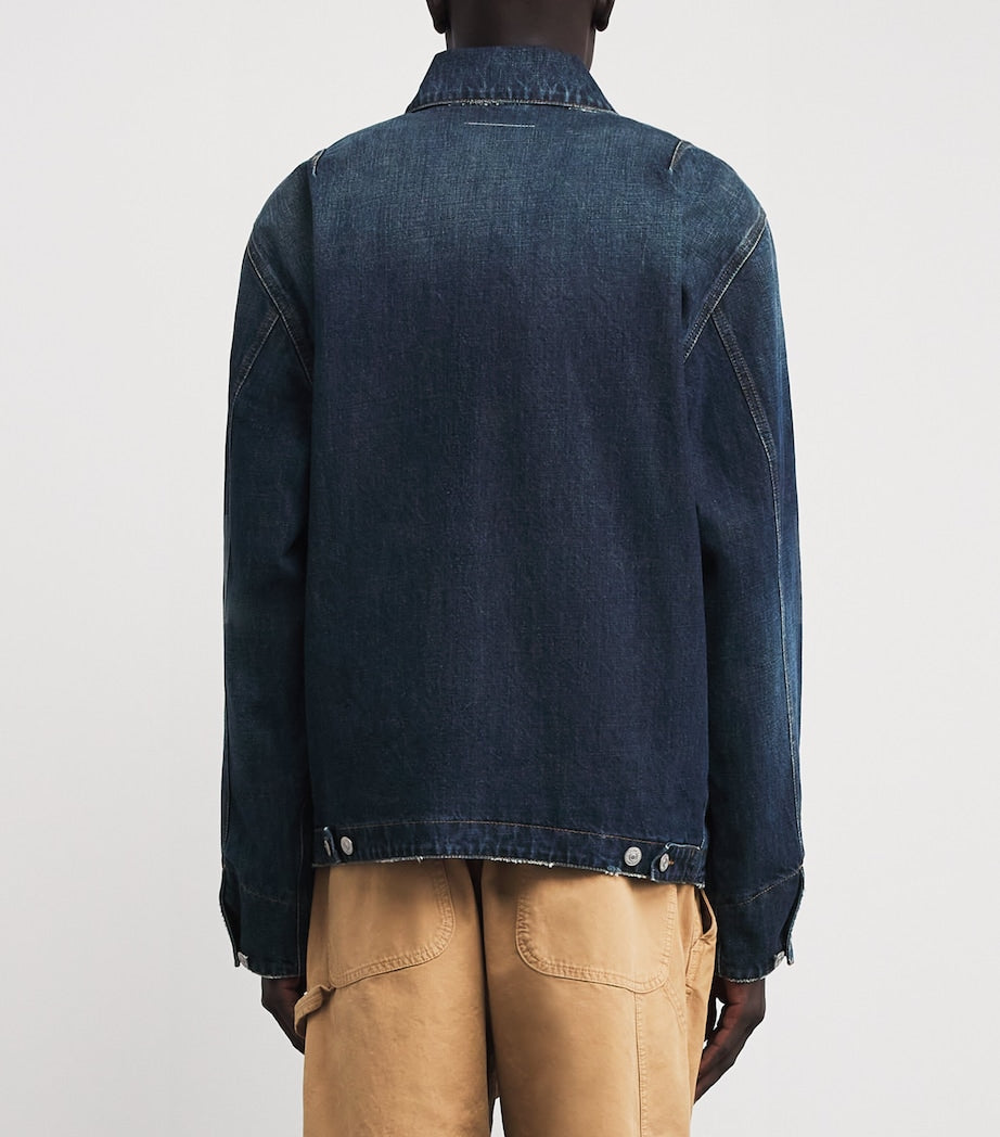 Maison Margiela Navy Logo Embroidery Denim Jacket