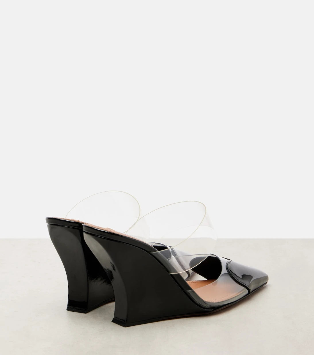 Alaïa - Le Cœur 90 PU and leather wedge mules