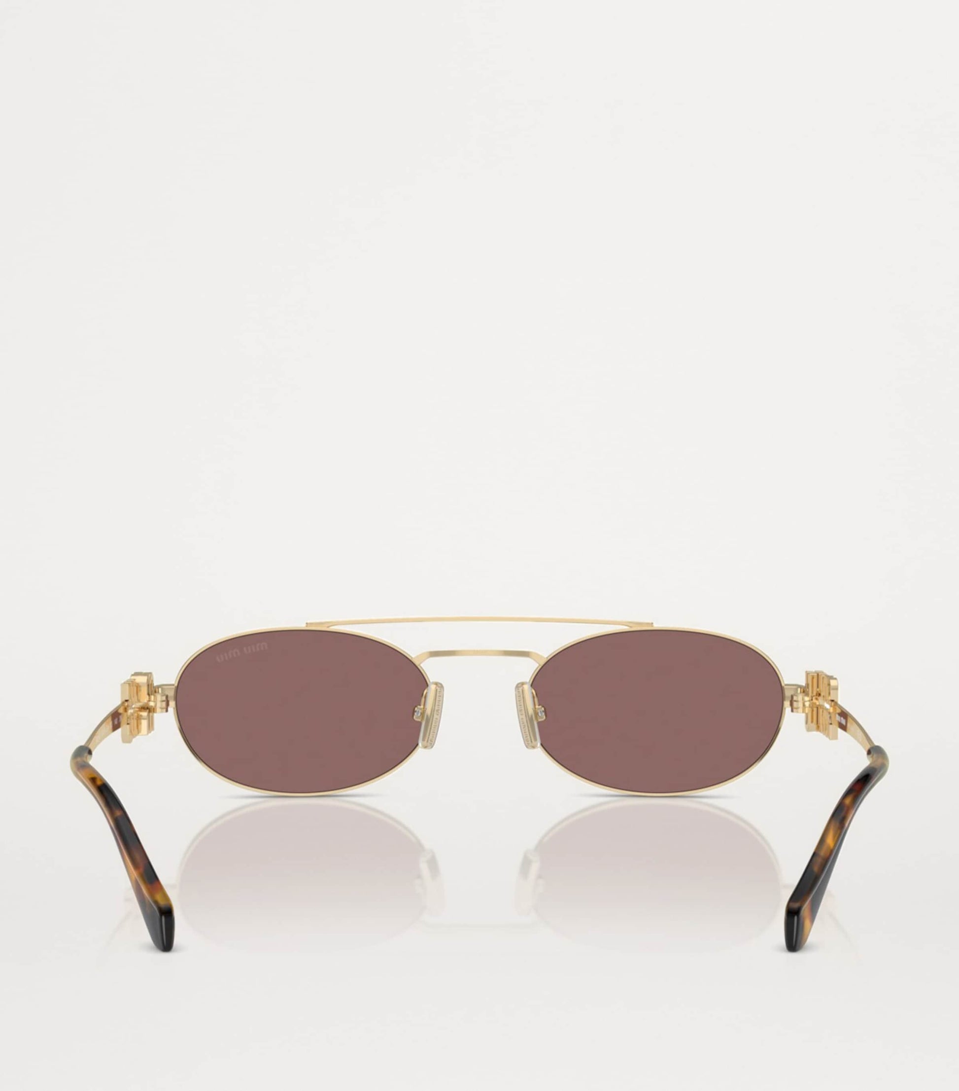 Gold Metal Oval Sunglasses