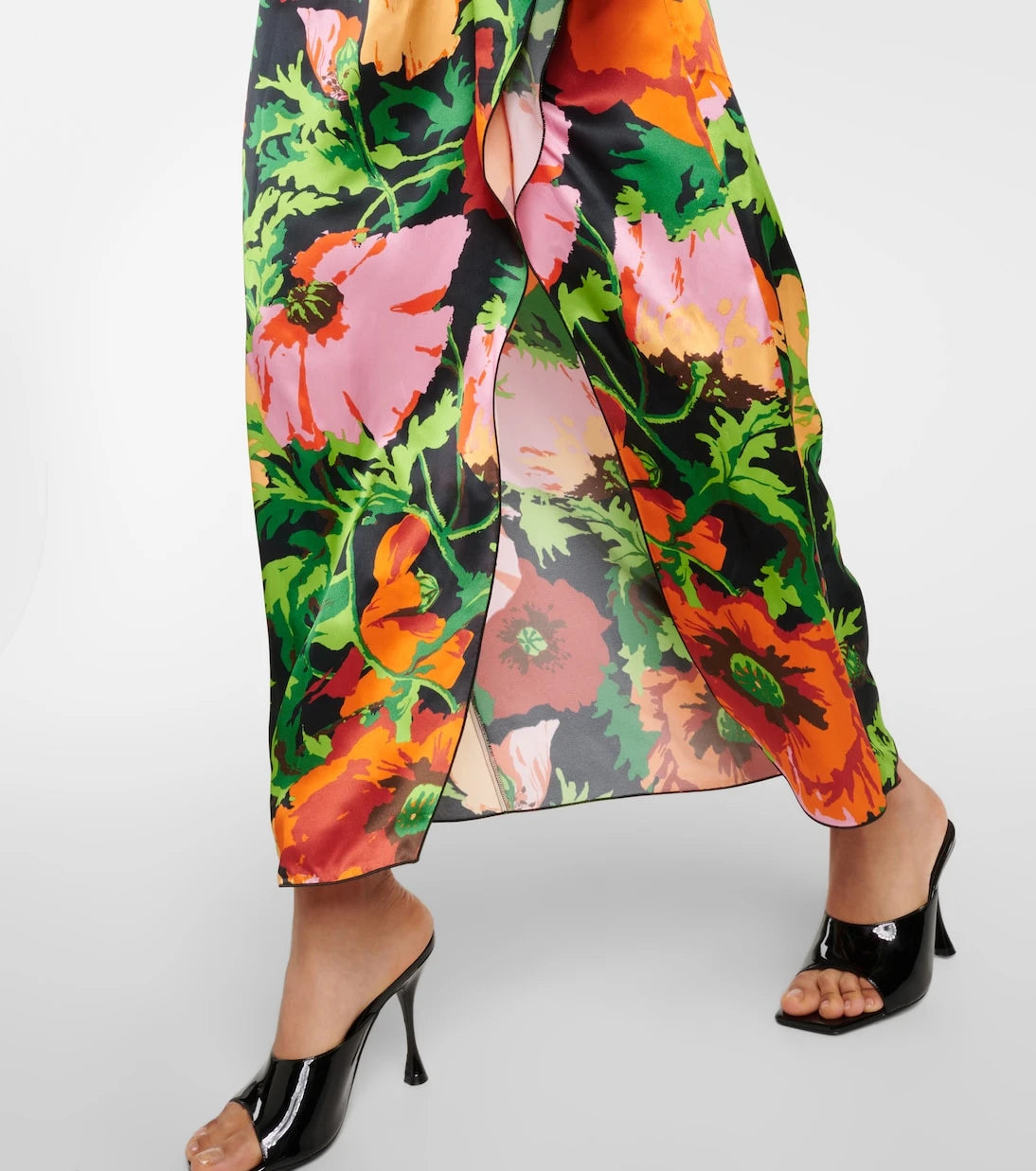 La DoubleJ - Penny floral satin maxi dress