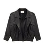 Saint Laurent Black Leather Bomber Jacket