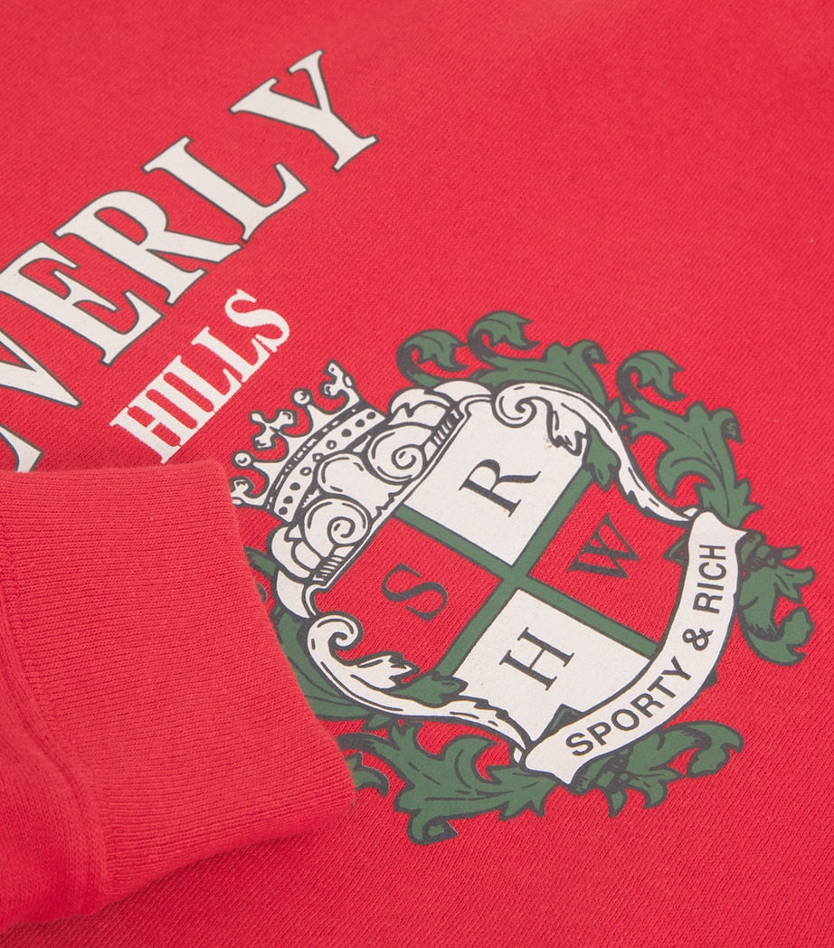 Sporty & Rich Red Beverly Hills Crest Sweatshirt