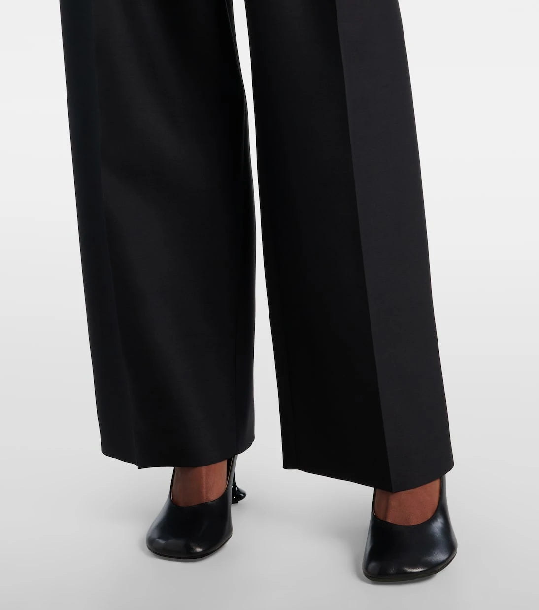 Loewe - Gathered wool and silk wide-leg pants