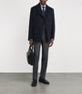 Navy Wool-Silk-Cashmere Pea Coat