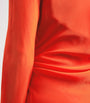 SIR. Orange Silk Gathered Fresca Maxi Dress