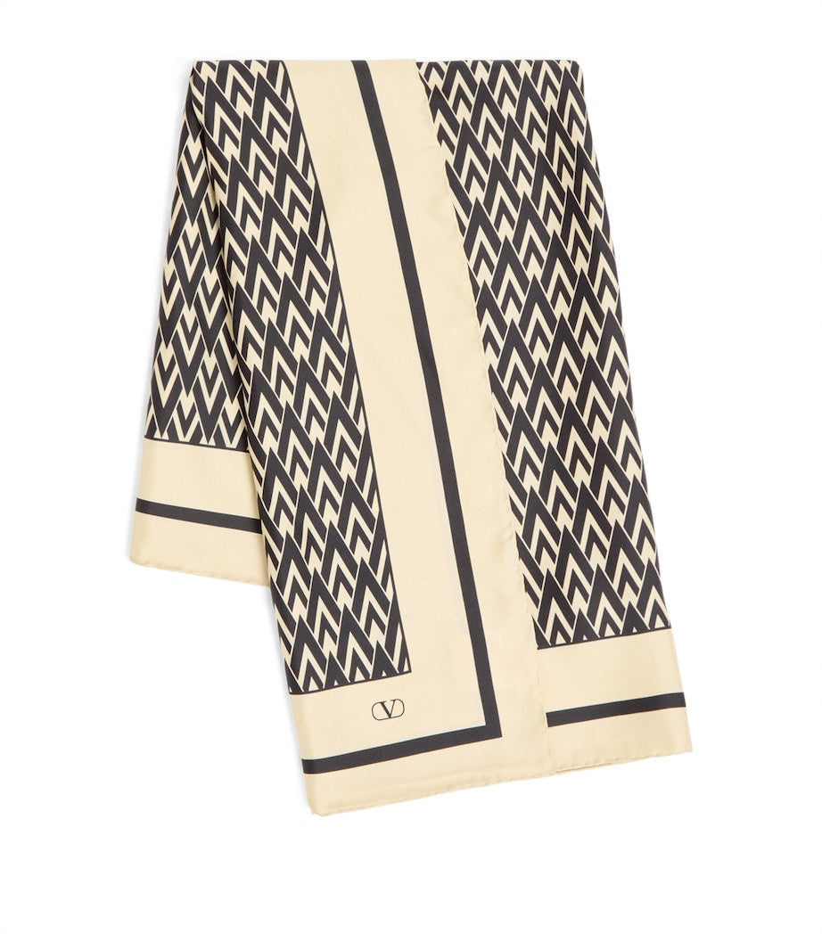 Valentino Garavani Multi Silk Toute La V Monogram Scarf