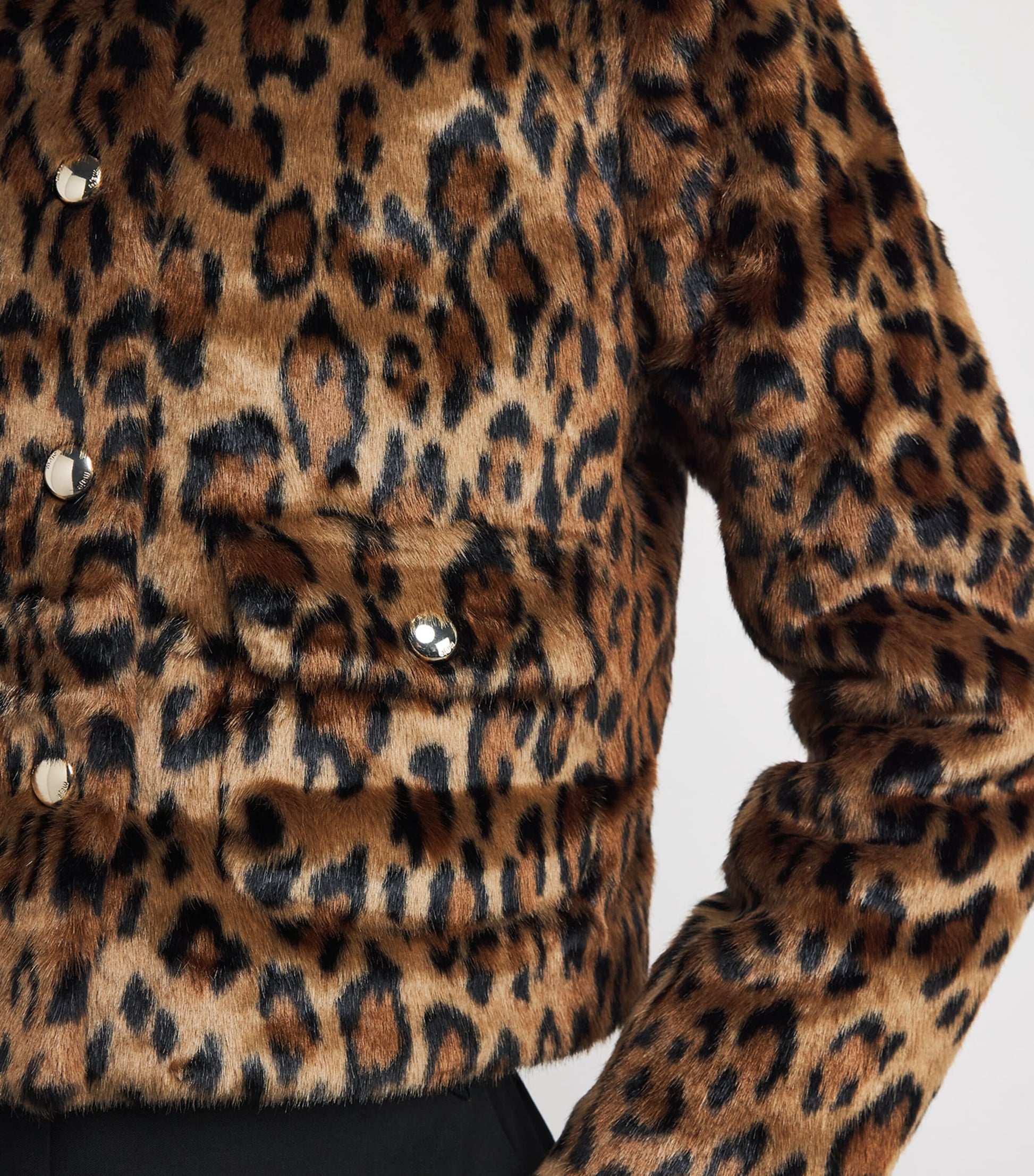 Faux Fur Leopard Print Jacket BIG LEOPARD PRINT