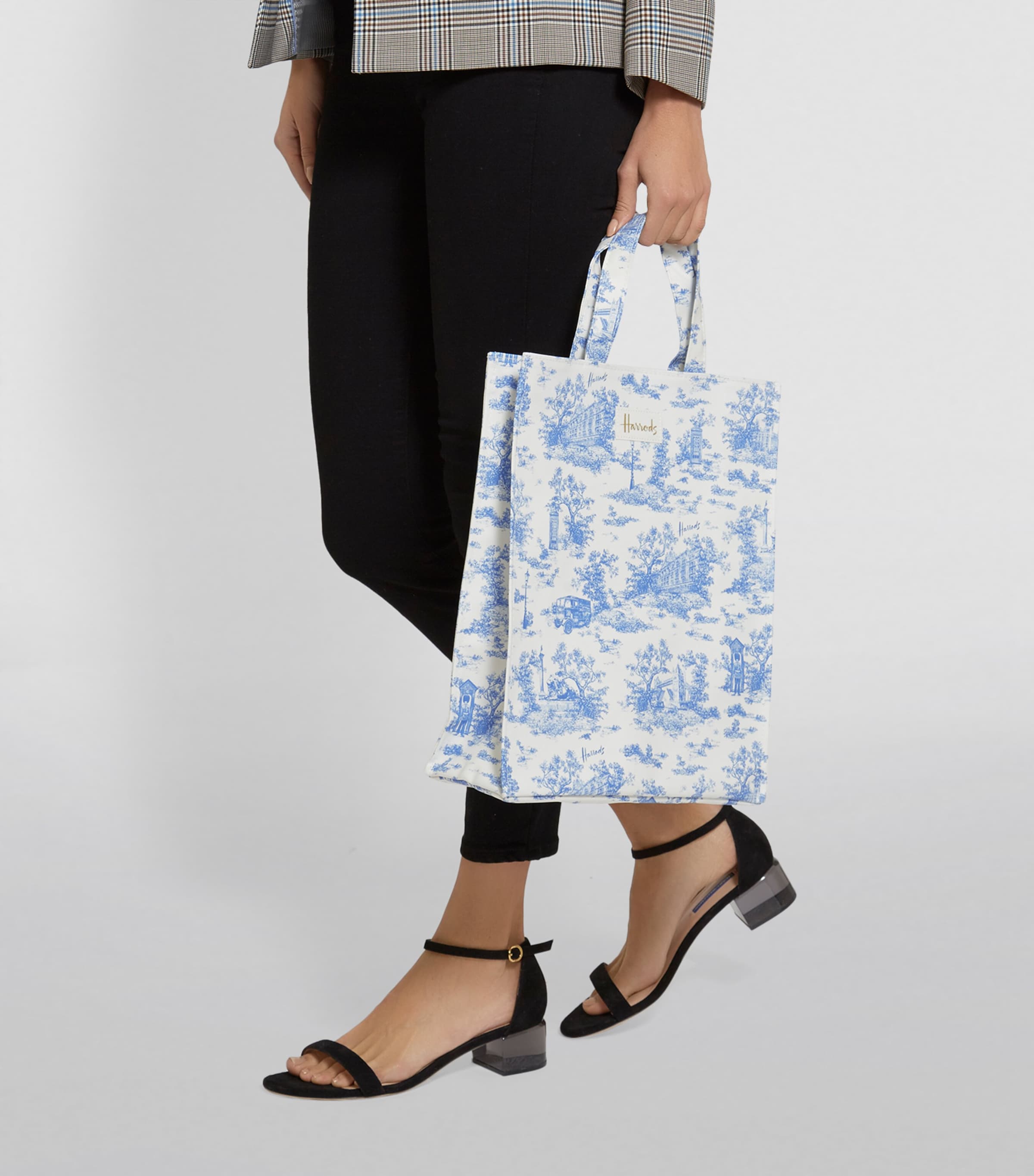 Blue Medium Toile Shopper Bag