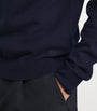 Navy Cashmere Polo Sweater