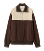 Brown Two-Tone Zip-Up Bomber Jacket
