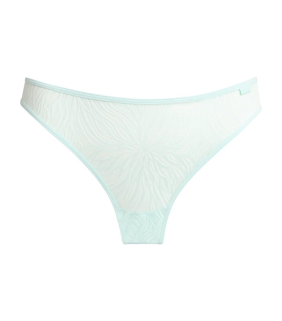 Calvin Klein Blue Sheer Marquisette Thong