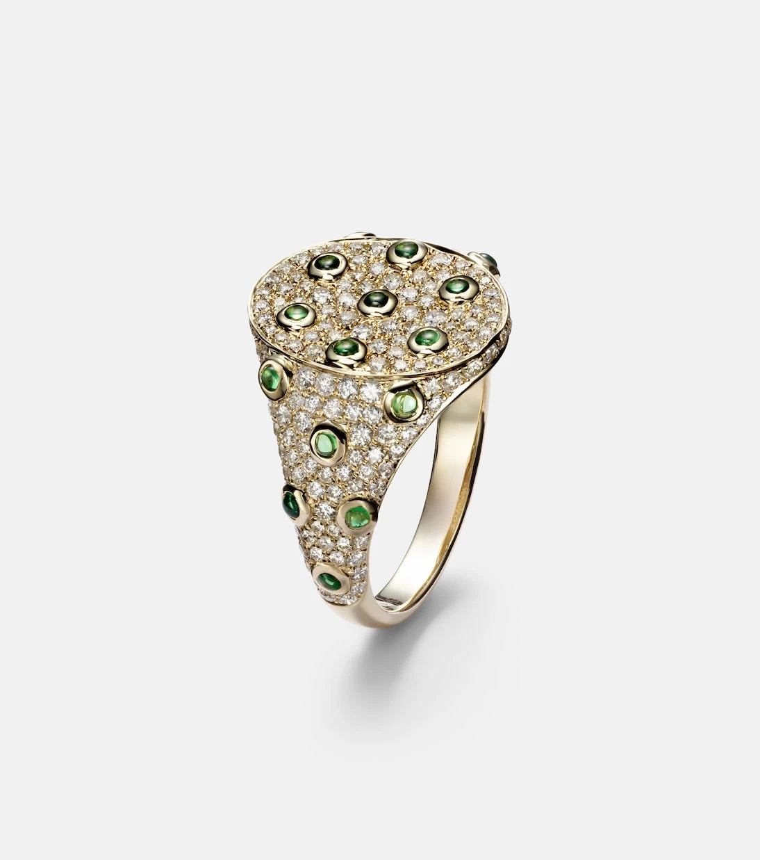 Yvonne Léon - 9kt gold ring with grey diamonds and tsavorites