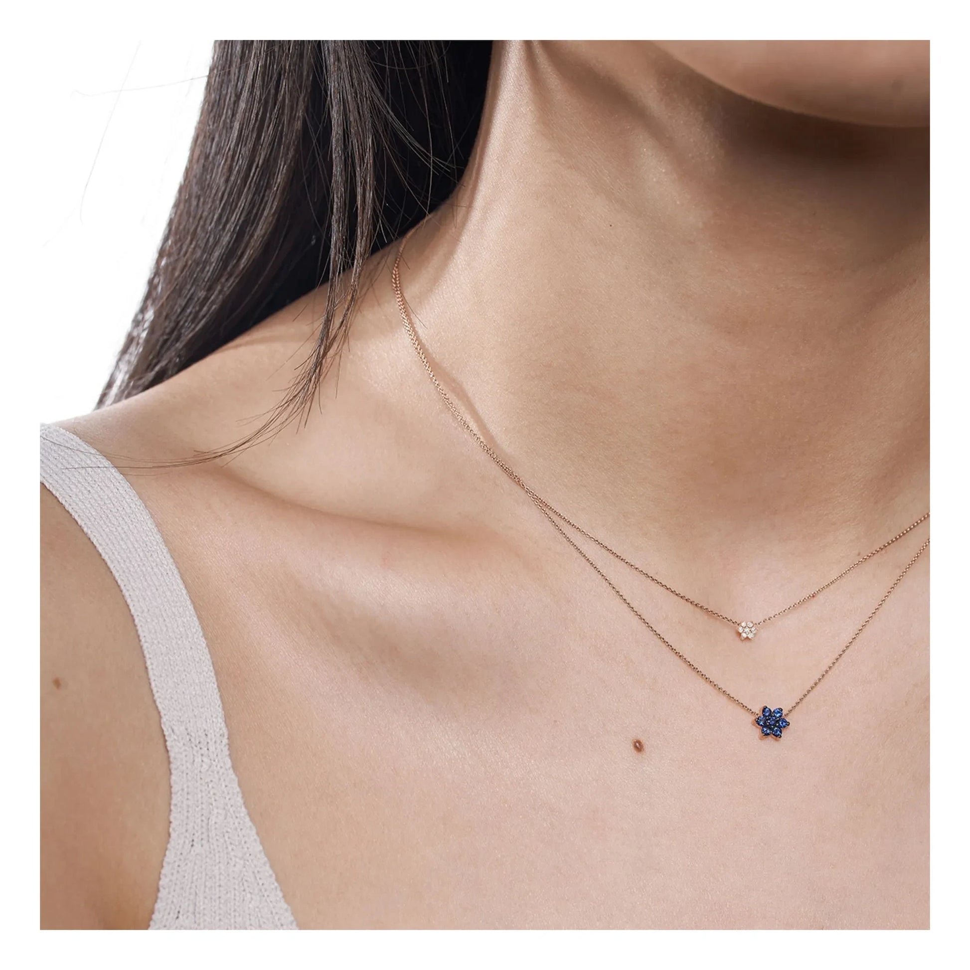 Ginette NY - Mini Diamond Star necklace | Pink Gold