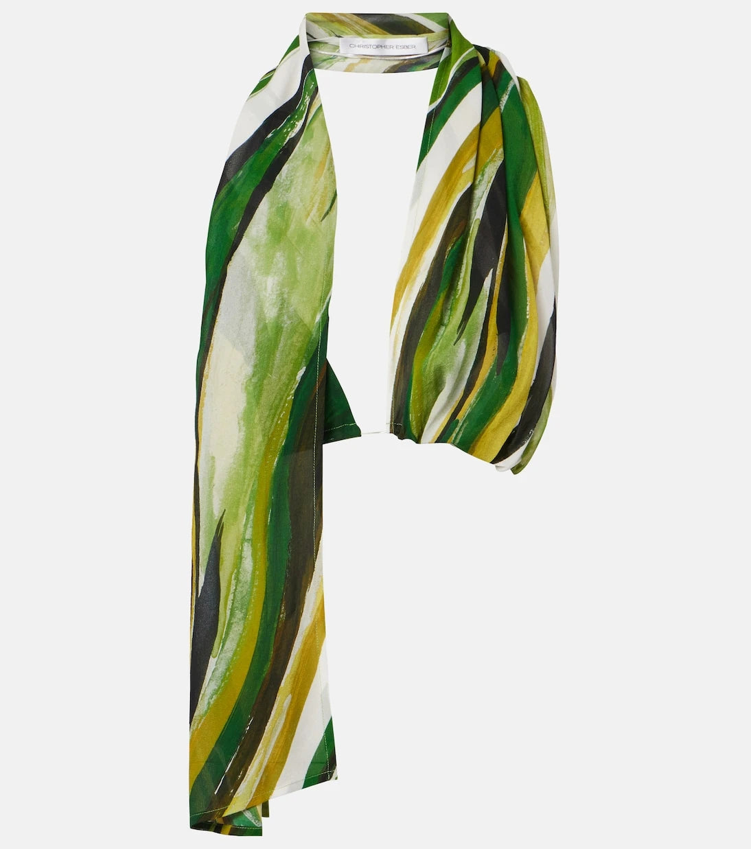Christopher Esber - Printed silk scarf bra top