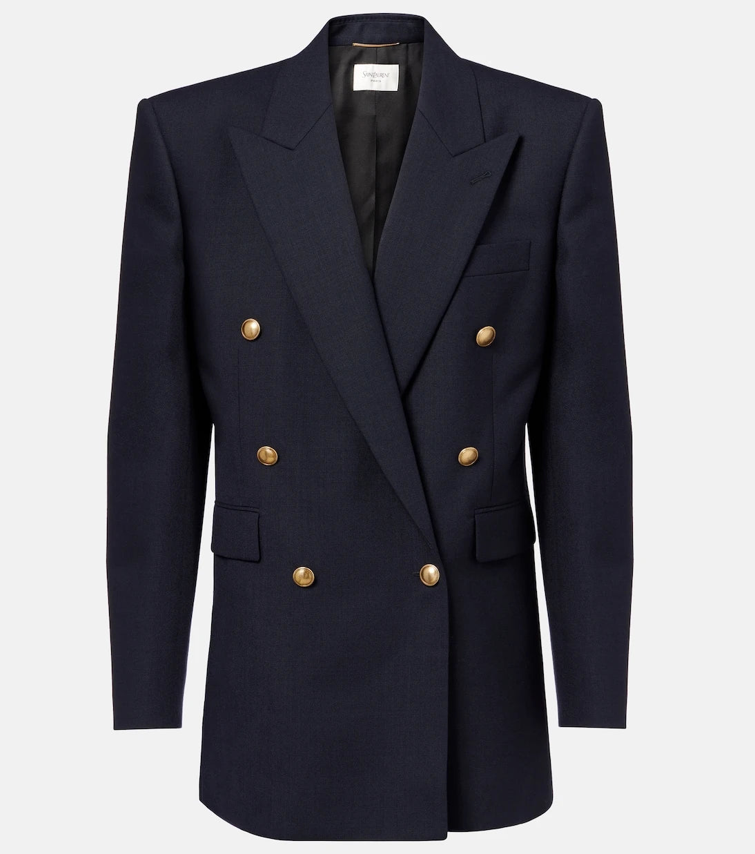 Saint Laurent - Double-breasted wool chiné blazer