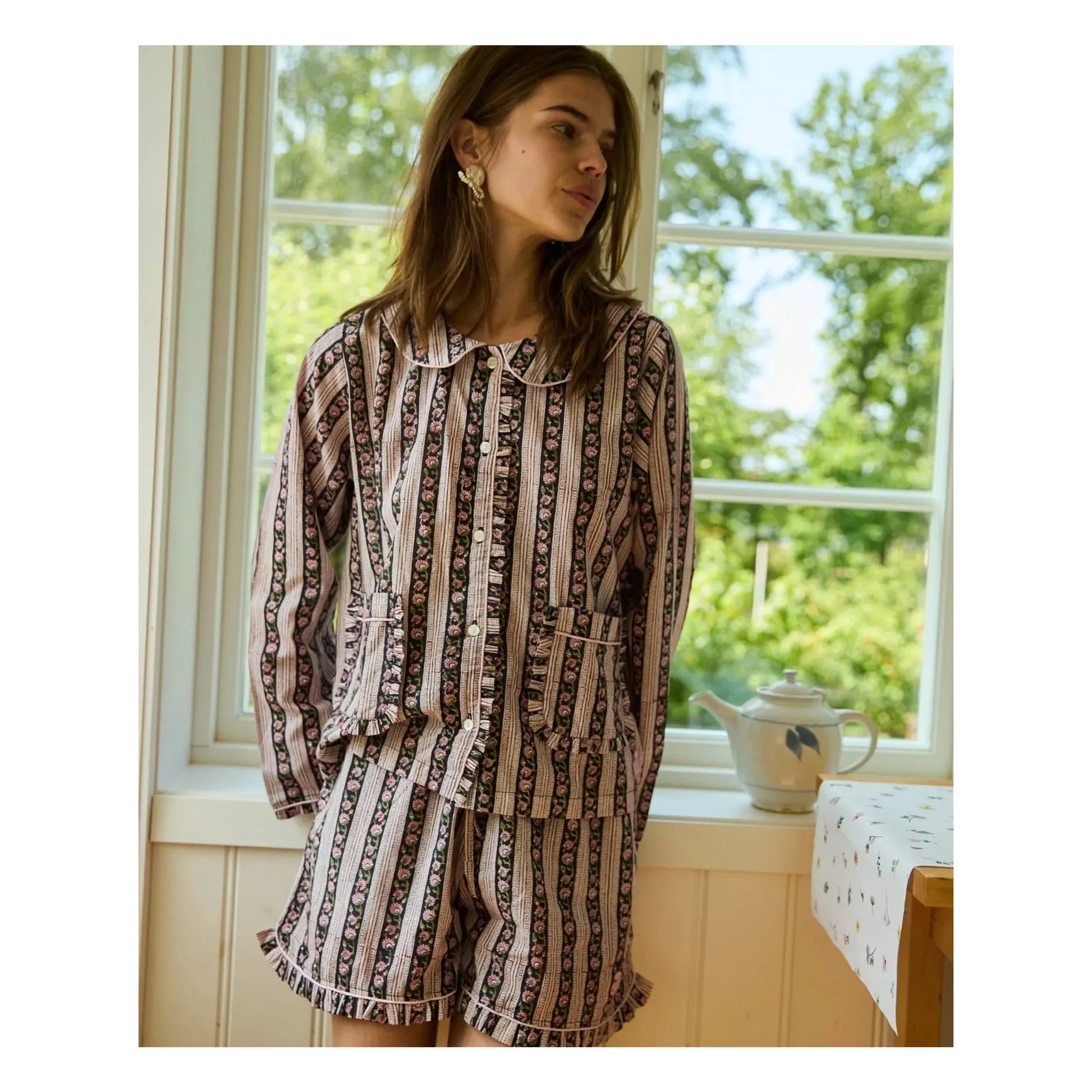 SISSEL EDELBO - Nuvena Striped Pyjamas | Black