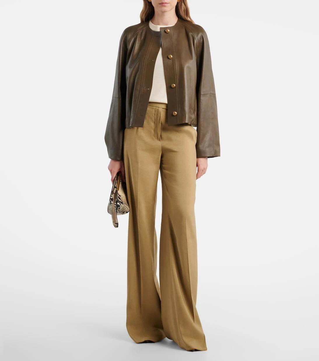 Max Mara - Linen and silk twill wide-leg pants