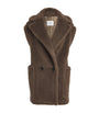 Max Mara Brown Alpaca-Wool-Silk Sleeveless Coat