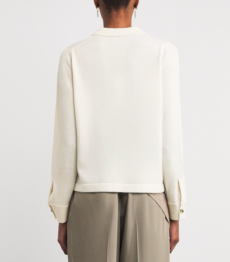 Ivory Cashmere Knit Shirt