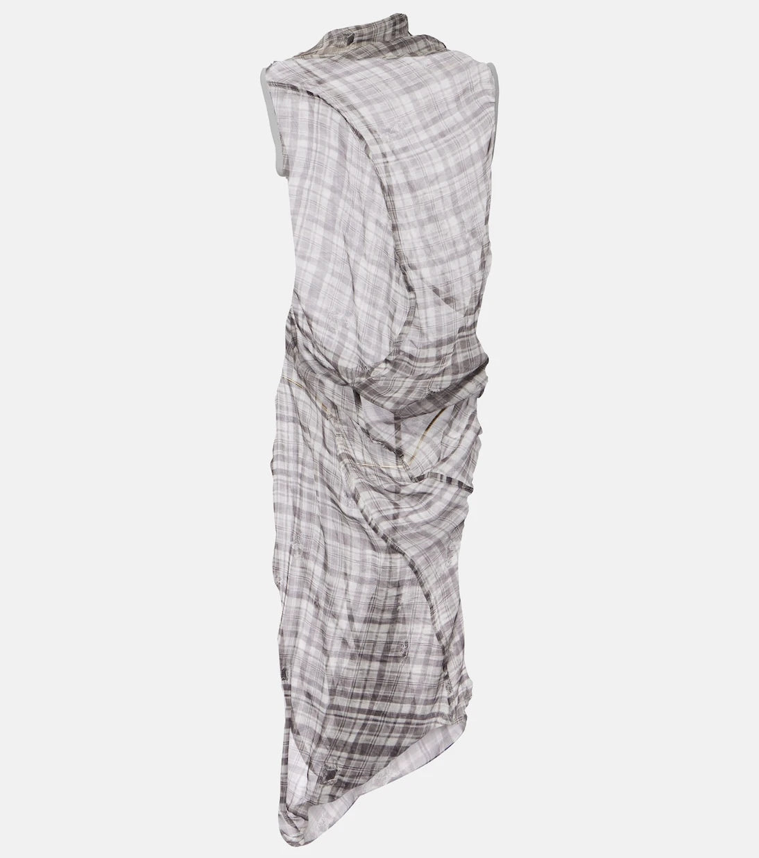 Acne Studios - Dsaam checked draped silk midi dress