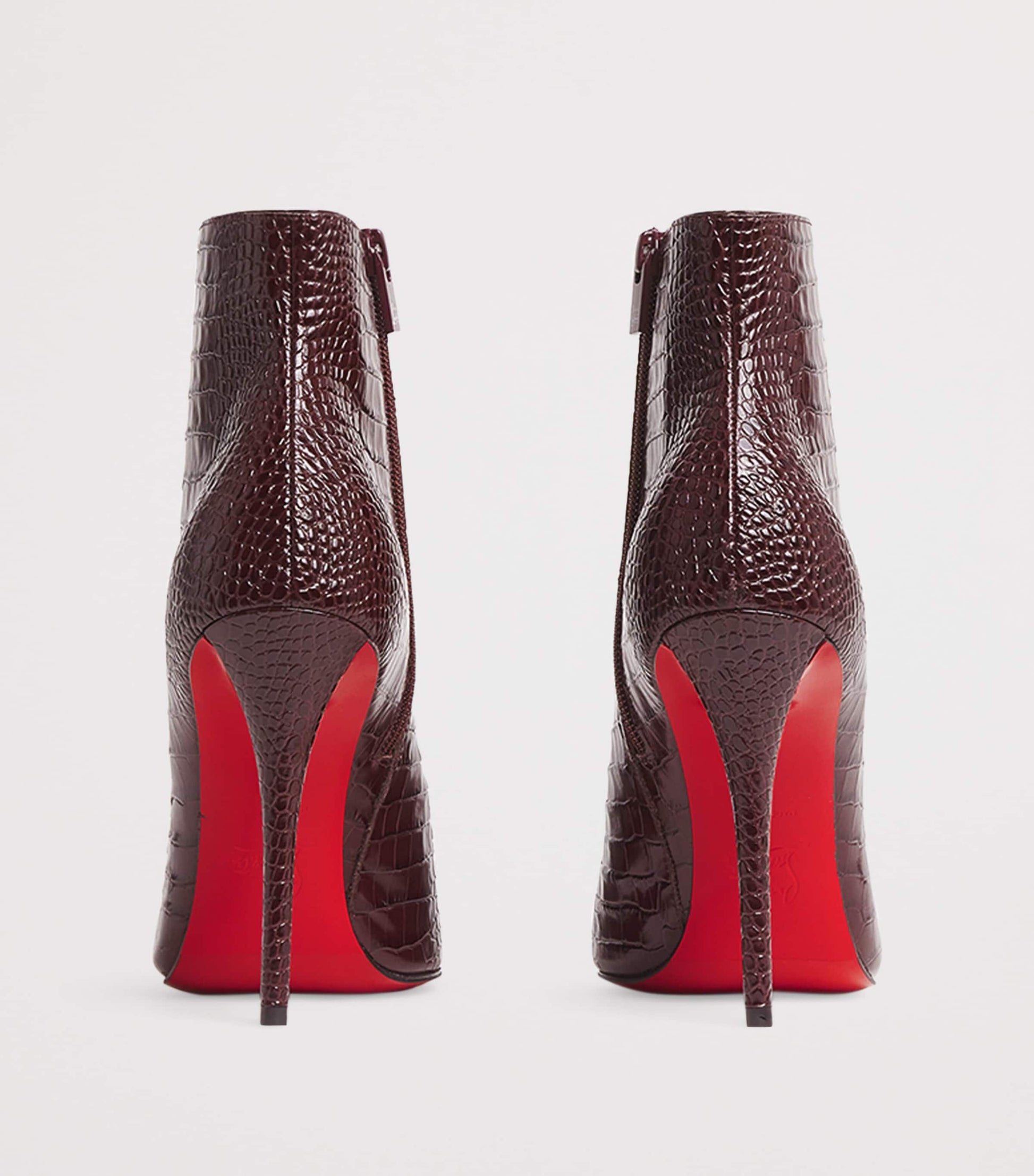 Christian Louboutin Red Miss Z Booty Alligator-Embossed Leather Ankle Boots 100