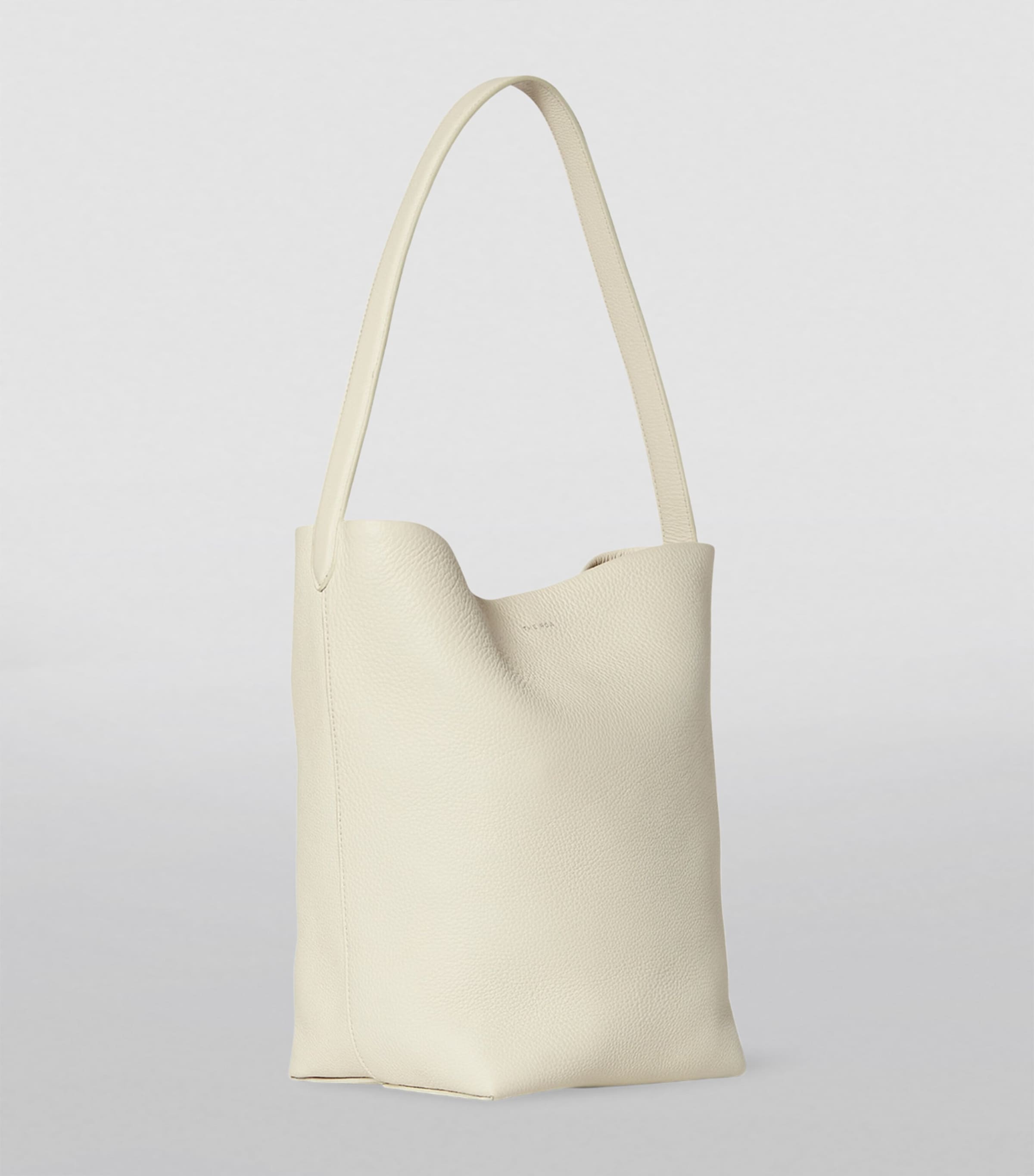 White Small Park Leather Tote Bag