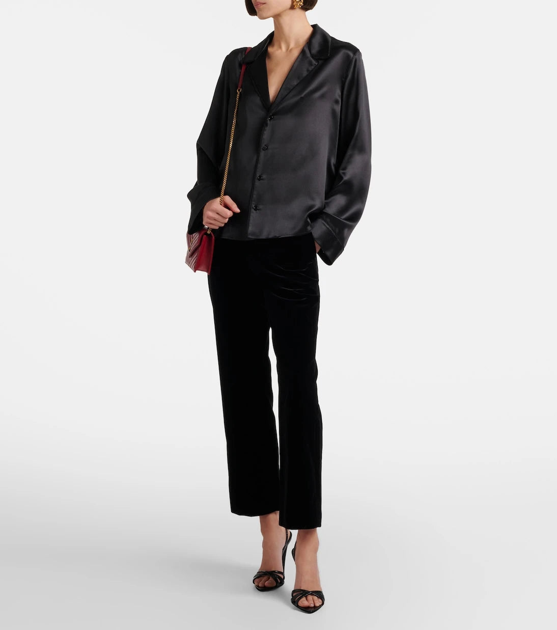 Saint Laurent - Cassandre zincirli deri cüzdan