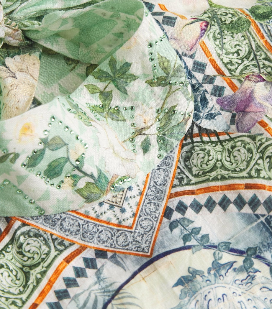 Blue Linen Jardim Party Halterneck Top