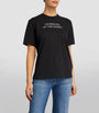 Victoria Beckham Black Organic Cotton Slogan T-Shirt