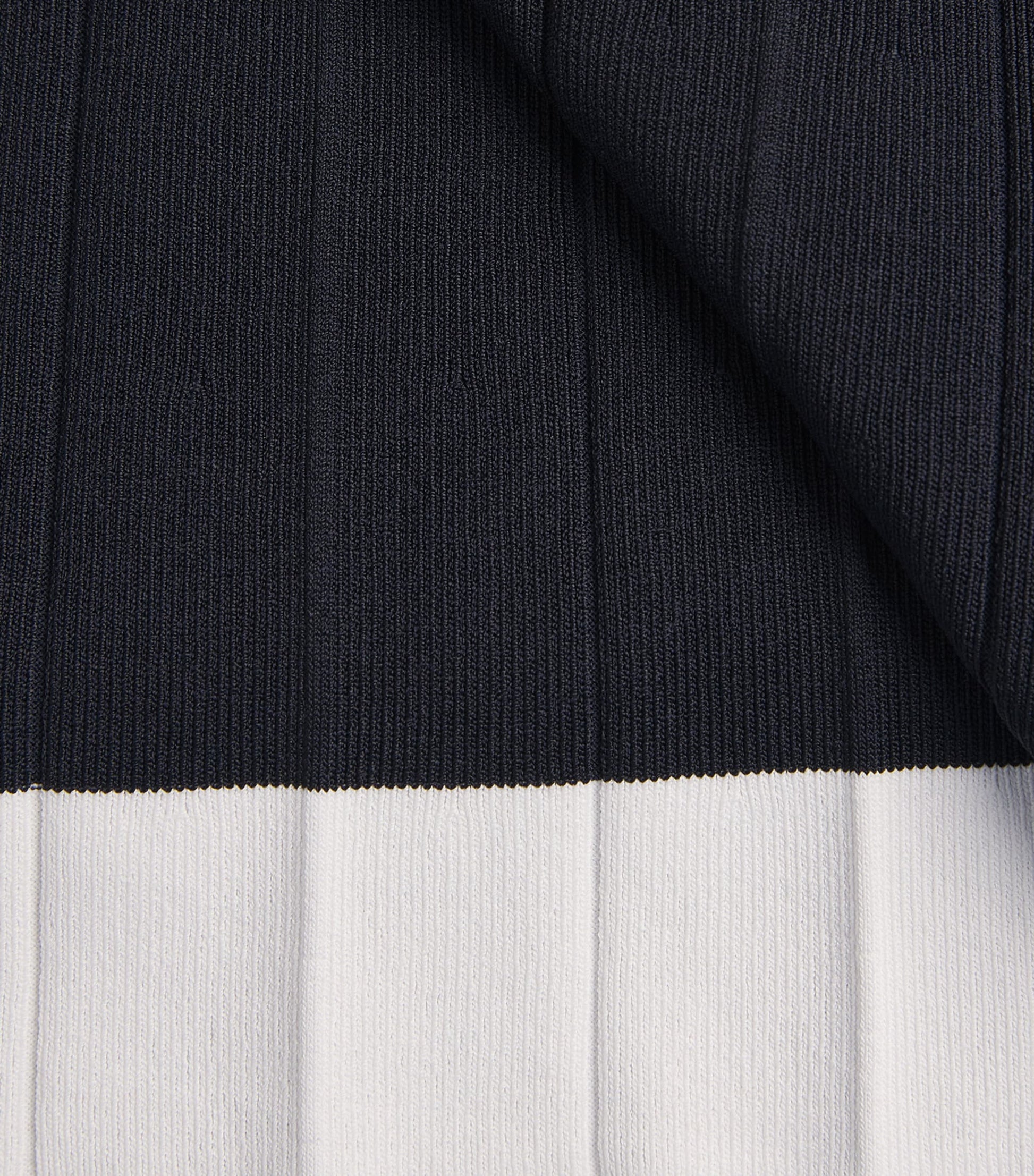 Contrast-Trim Knitted Maxi Skirt NAVY BLUE