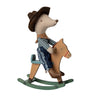 Maileg Cowboy Mouse with Rocking Horse (12cm)