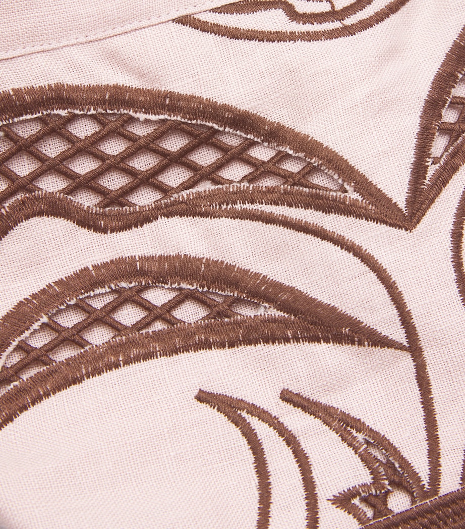 Linen Printed Ornella Midi Dress