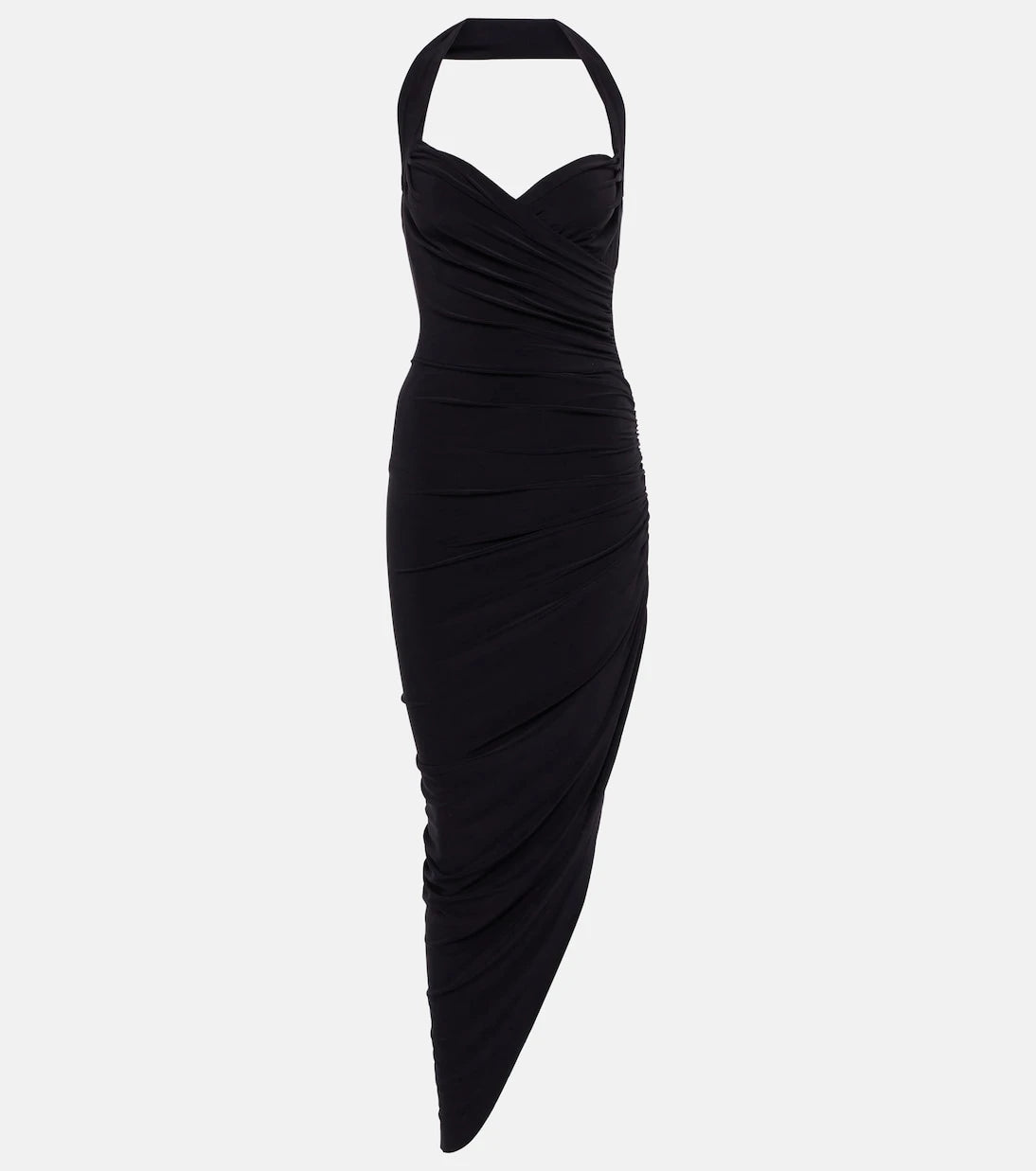 Norma Kamali - Cayla halterneck ruched midi dress