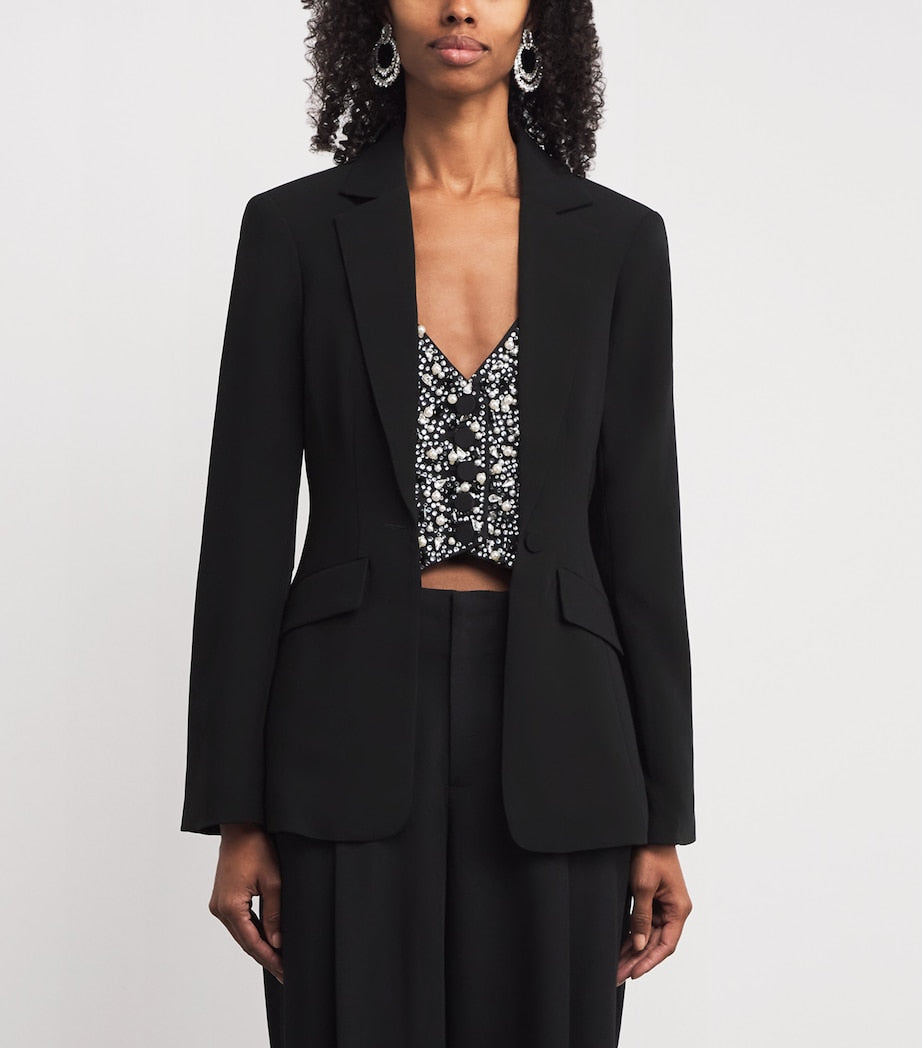 Embellished-Panel Cynthia Blazer BLACK