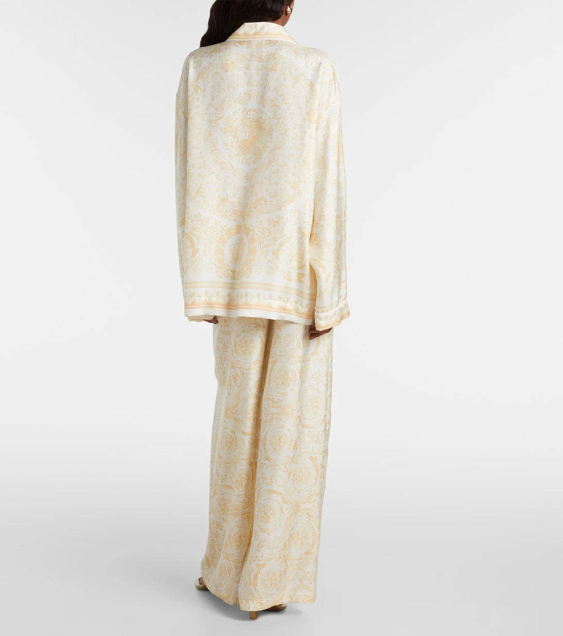 Versace - Underwater Barocco silk palazzo pants