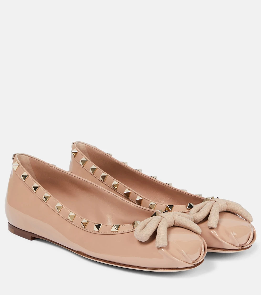 Valentino Garavani - Rockstud patent leather ballet flats