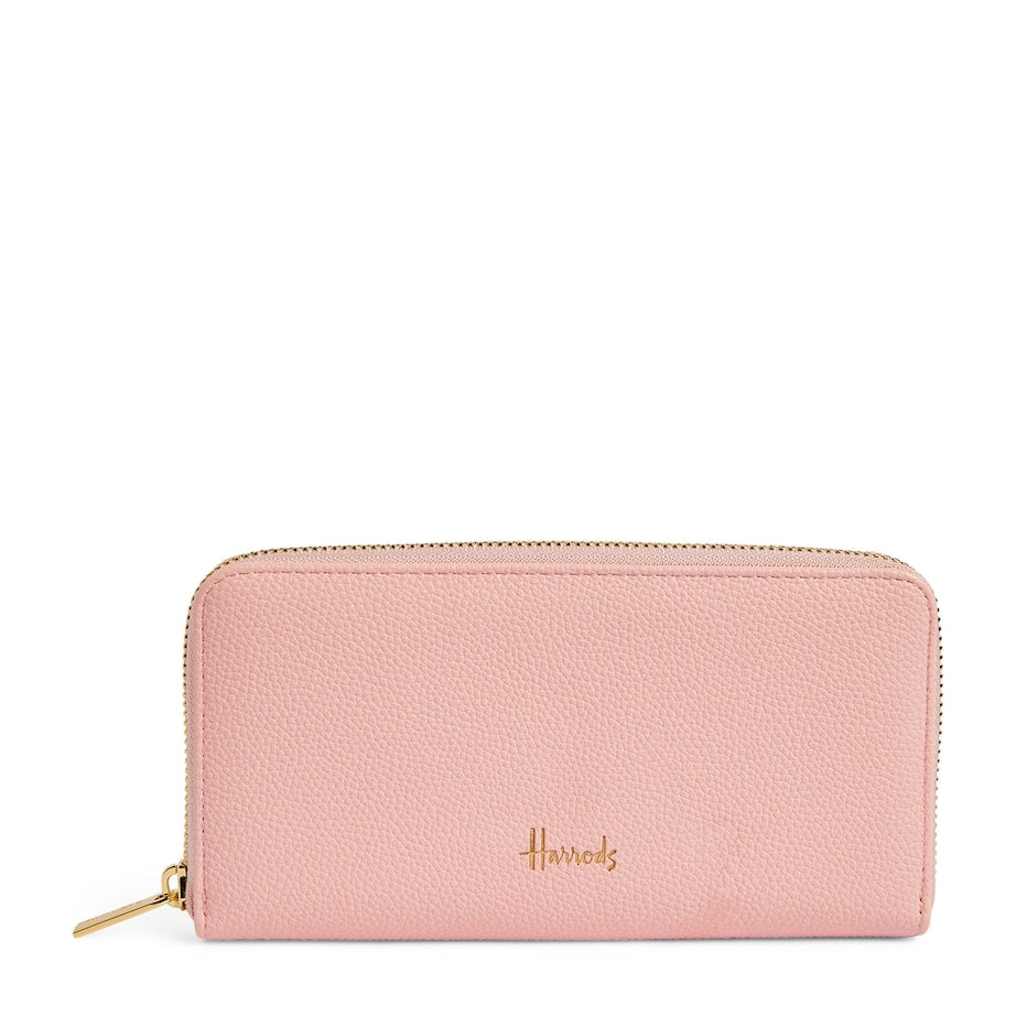 Pink Oxford Zip-Around Wallet