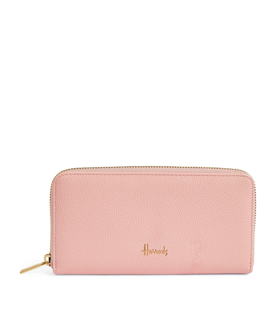 Pink Oxford Zip-Around Wallet